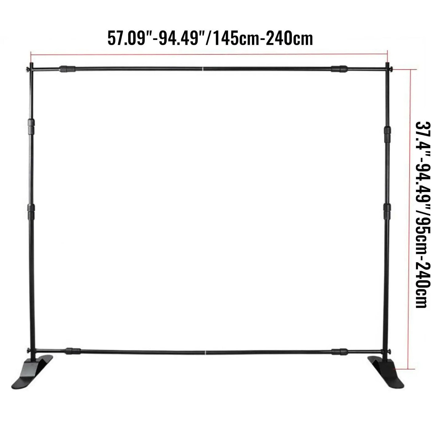 SucceBuy 3x2.4M Backdrop Background Stand Adjustable Telescopic Backdrop Banner Stand for Photocall Video Wedding Event Party