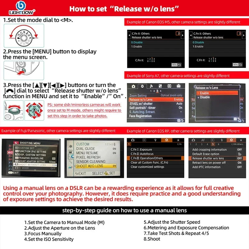 Lightdow 85mm F1.8 Full Frame Portrait Lens Manual Focus