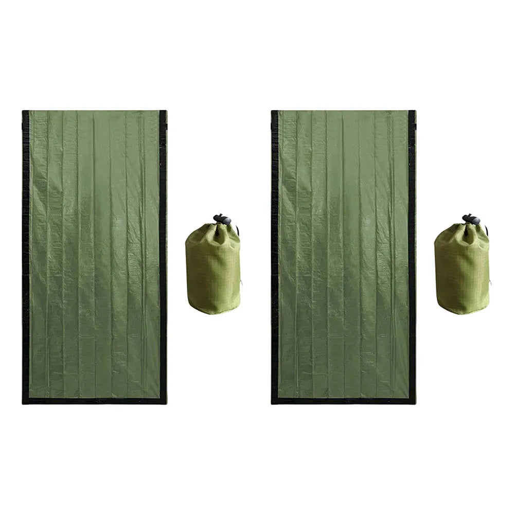 2 Pack Survival Sleeping Bag Waterproof Thermal Bivy Sack Portable Thermal Sleeping Bag for Camping Hiking Outdoor Adventure