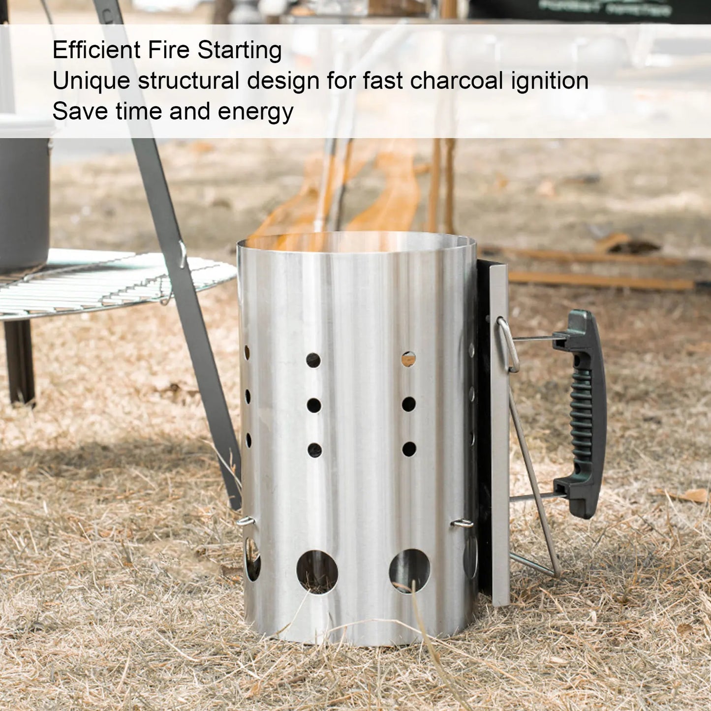 Stainless Steel Chimney Starter Portable Charcoal Barbecue