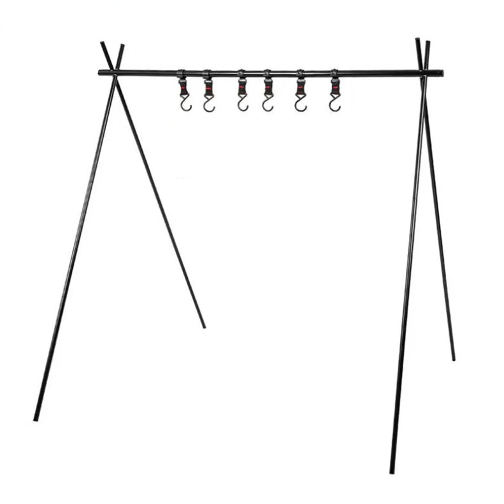 Folding Camping Hanging Rack Shelf Top Plate With Hook Triangle Storage Hanger Picnic Camping Cookware Pot Pan Hanging Rack