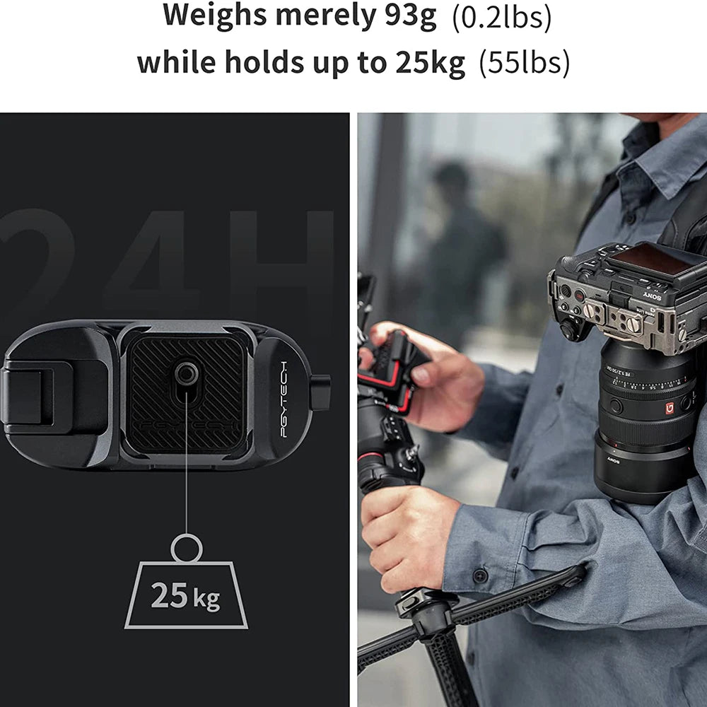 PGYTECH Beetle Camera Clip with Plate Camera Quick Release System for Sony/Nikon/DSLR Action Camera Backpack Camera Strap Mount