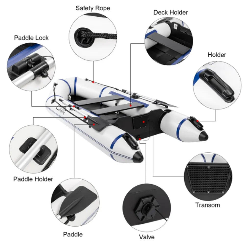 Camping Survival 10 Feet PVC Water Rescue Rowing Boat