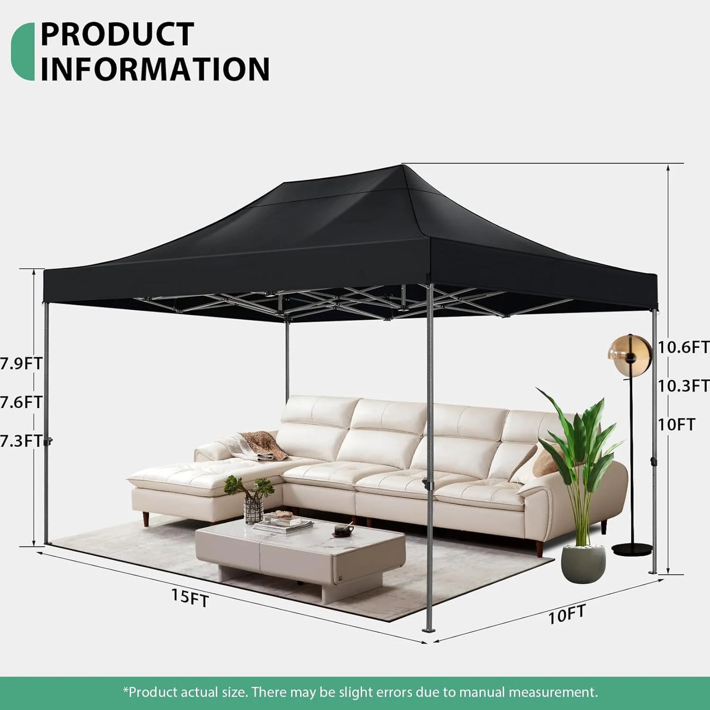 10 By 15 Commercial Pop Up Canopy Heavy Duty Waterproof