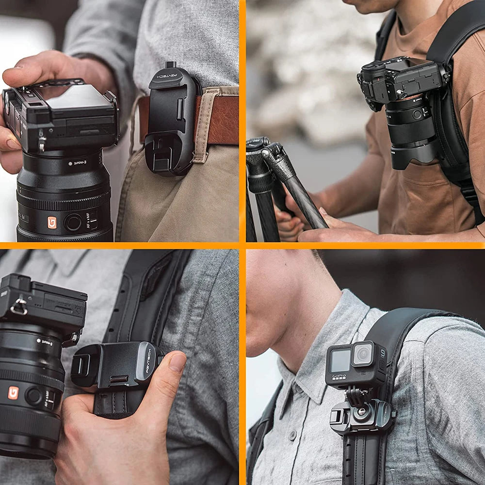 PGYTECH Beetle Camera Clip with Plate Camera Quick Release System for Sony/Nikon/DSLR Action Camera Backpack Camera Strap Mount