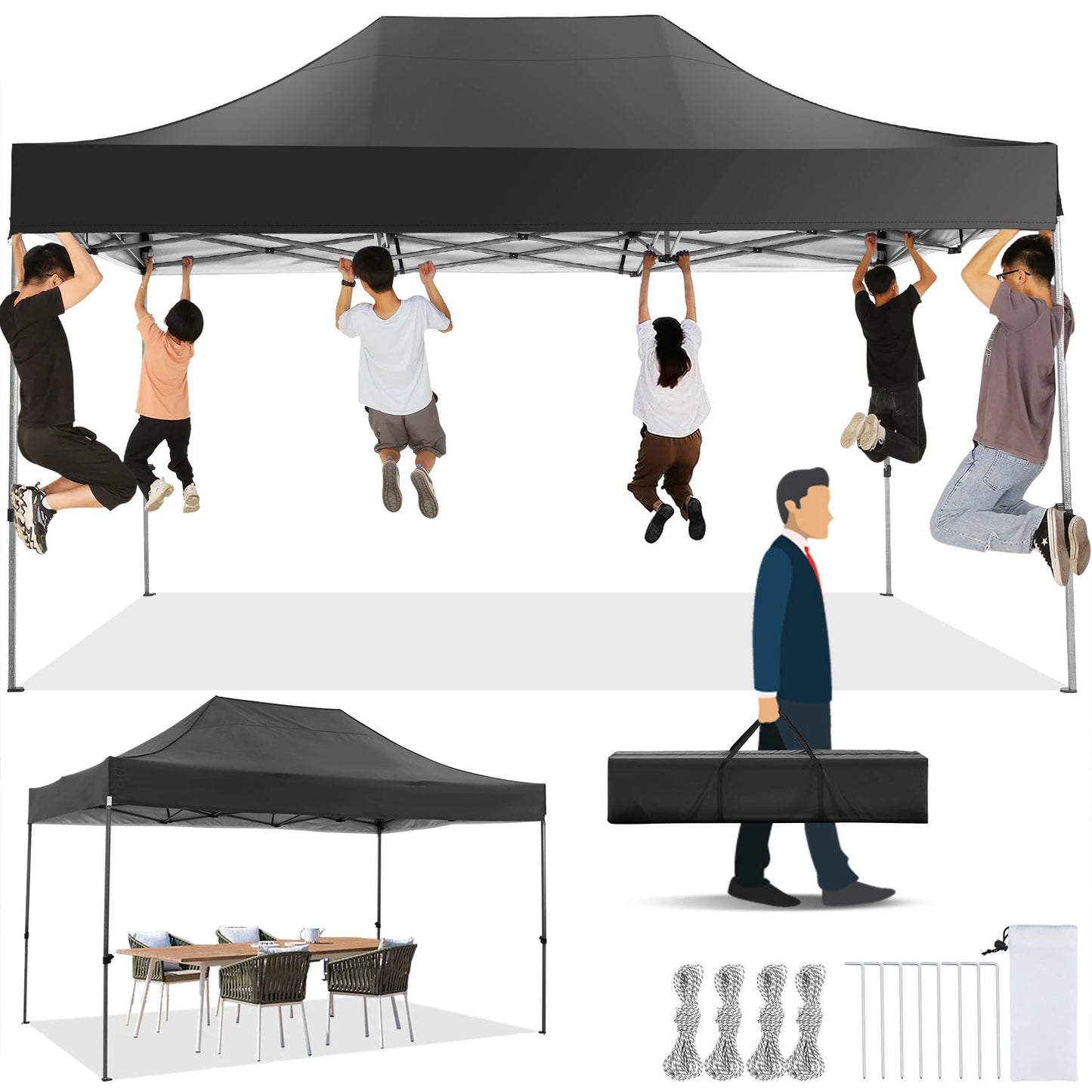 10 By 15 Commercial Pop Up Canopy Heavy Duty Waterproof
