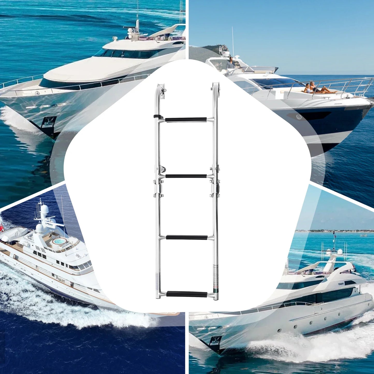 Foldable Stainless Steel Yacht Telescopic Boat Ladder