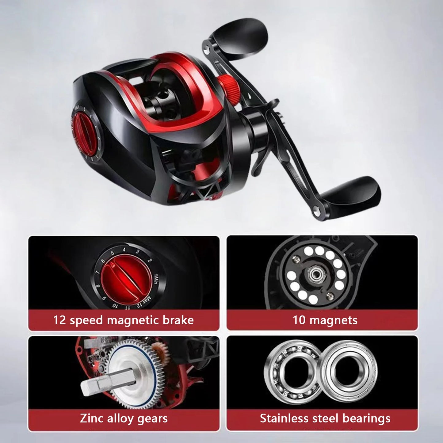 Metal Baitcasting Reel Water Drop Fishing Reel Anti Backlash Long Casting Reel With Bite Alarm For Saltwater Freshwater Fishing