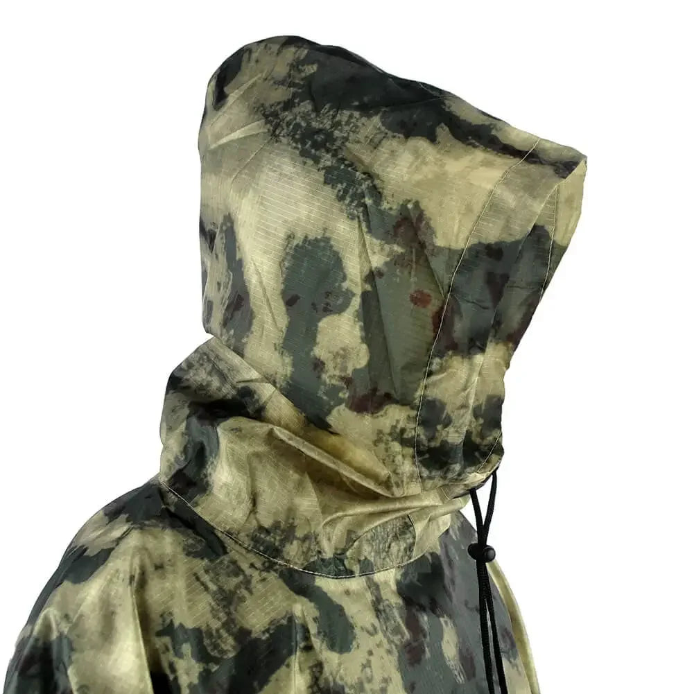 Camouflage Tactical Waterproof Rain Jacket for Hunting Men's Military Camo Raincoat for Women Atacs