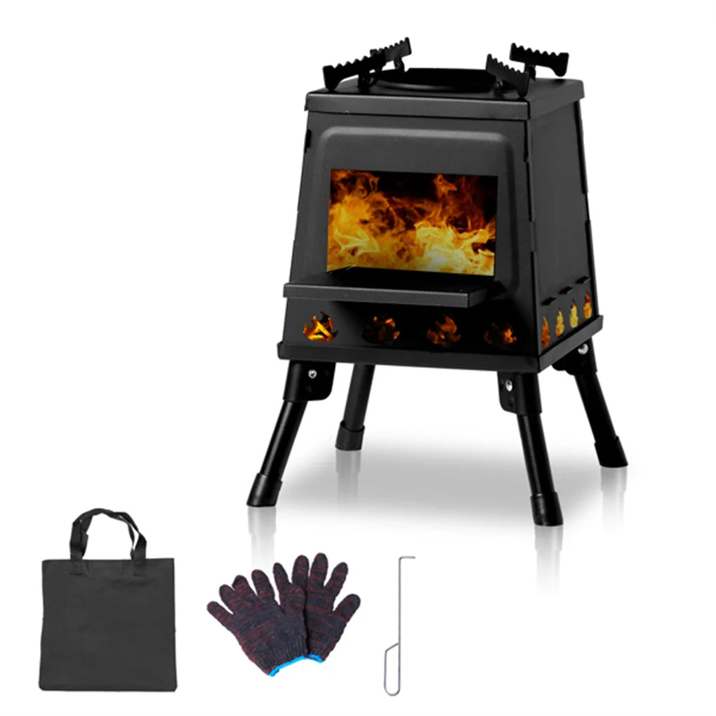 Portable Windproof Outdoor Wood Stove For Camping Tent
