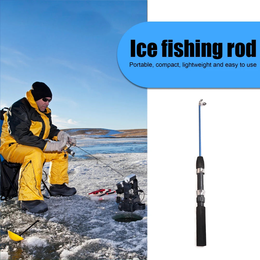 Winter Shrimp Fishing Rod Mini Ice Rod Metal Fishing Reels Bait Outdoor Sea Fishing Pole  Mini Feeder Sea Fishing Pole Wheel Set