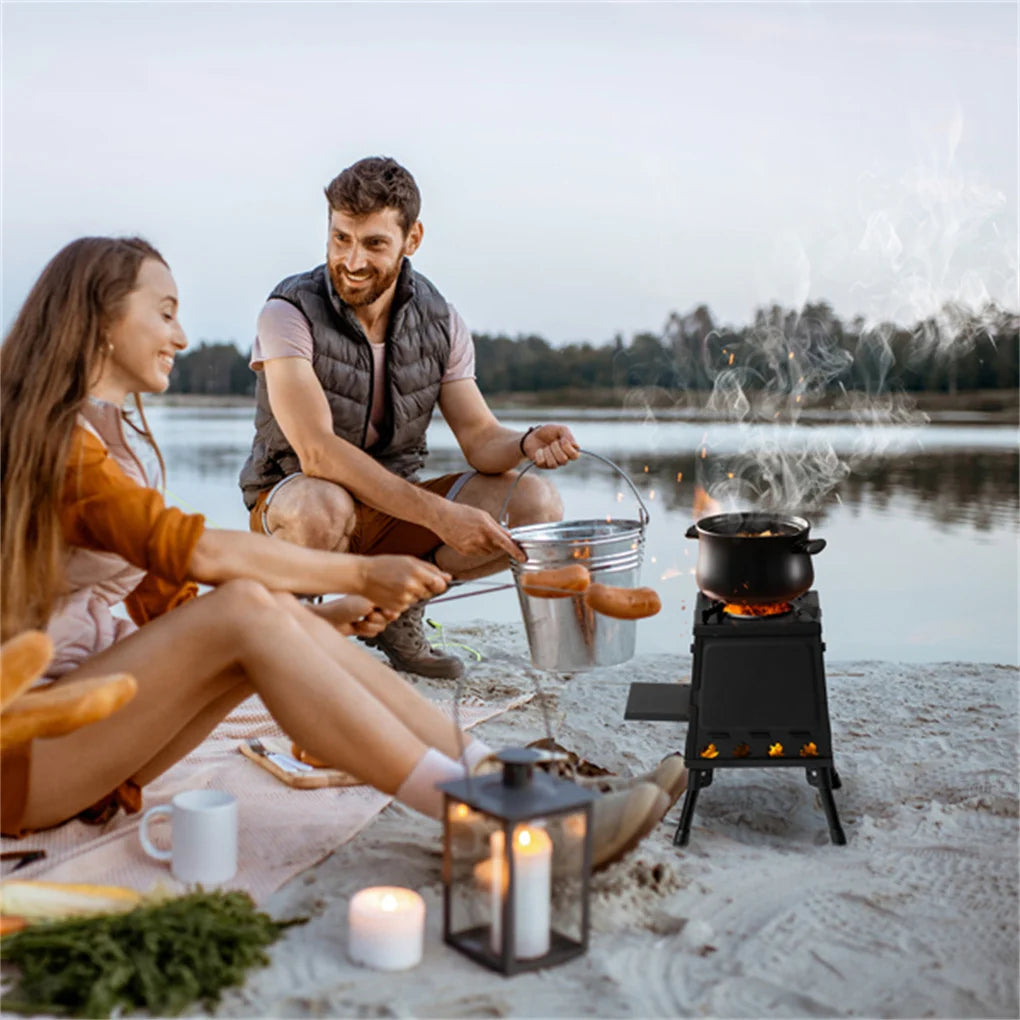 Portable Windproof Outdoor Wood Stove For Camping Tent