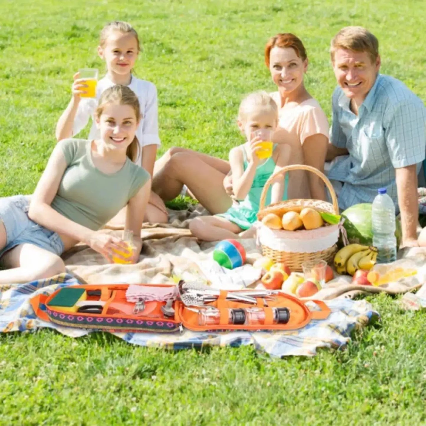 19Pcs Camping Cooking Kit Portable Picnic Cookware With Bag