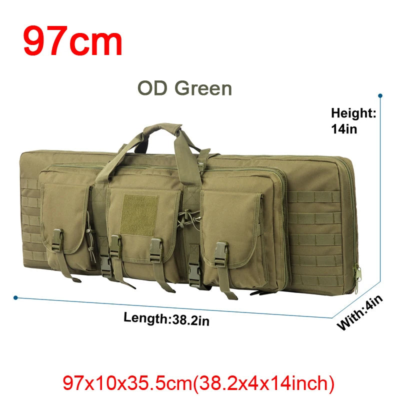 LQARMY 32 38 42 48 inch Tactical Double Rifle Case Molle Rifle Bag Sniper Airsoft Gun Case Backpack Hunting Gun Holster