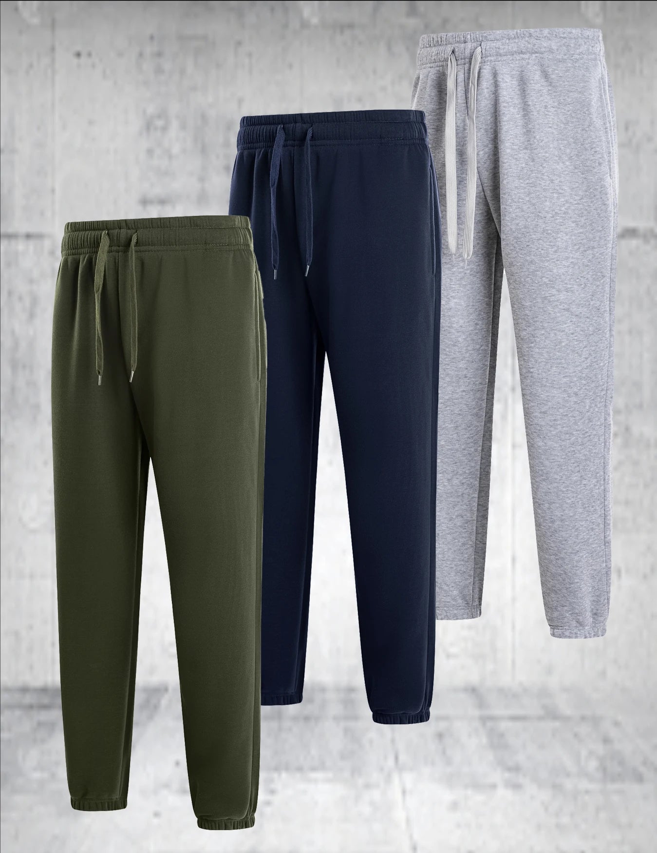 Three Piece Mens Solid Color Casual Breathable Sports Pants