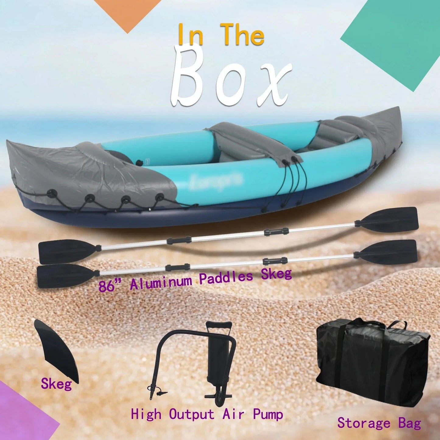 Inflatable Two Person Kayak for Fishing with Paddles