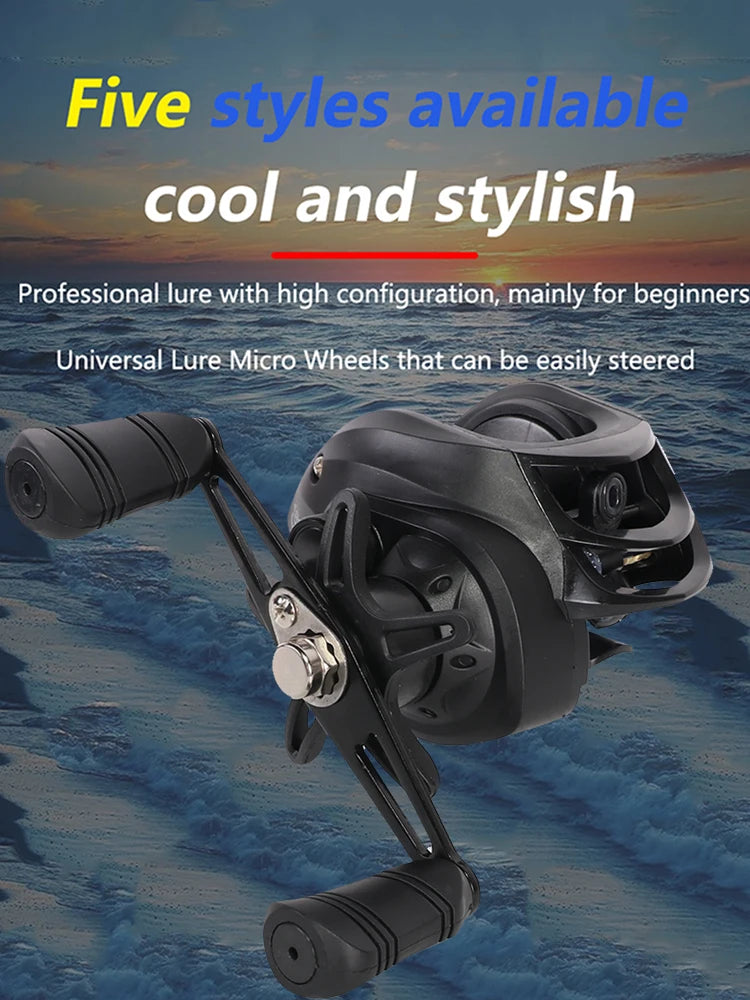 Baitcasting Reels 7.2/1 Gear Ratio Fishing Reels Wheel Max Drag 10kg Saltwater Freshwater 18+1BB for Beginners Fishing Accessory