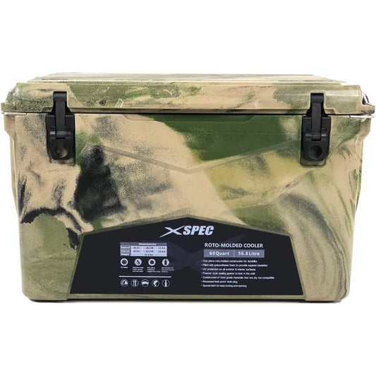 60 Qt XL Roto Molded Camping Cooler Ice Chest Pro Elite
