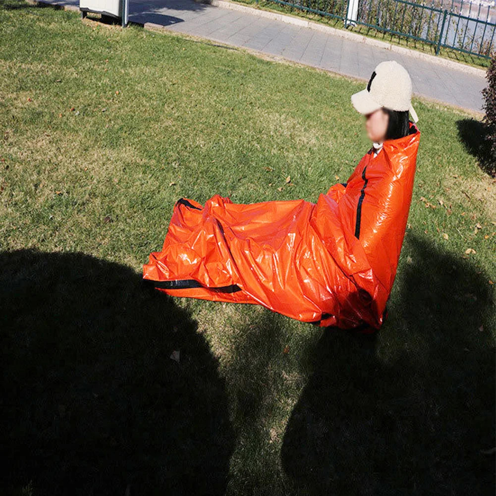 2 Pack Survival Sleeping Bag Waterproof Thermal Bivy Sack Portable Thermal Sleeping Bag for Camping Hiking Outdoor Adventure