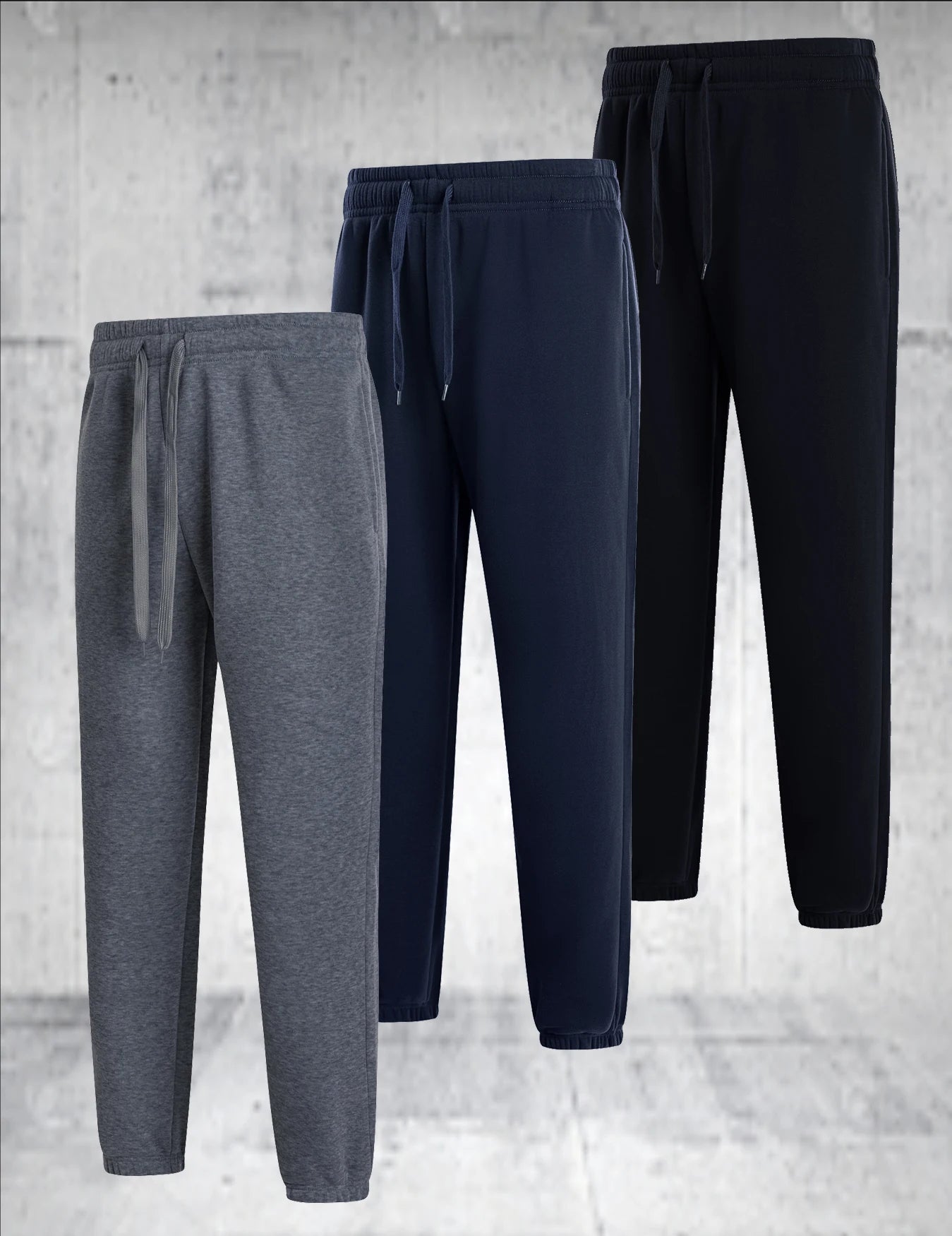 Three Piece Mens Solid Color Casual Breathable Sports Pants