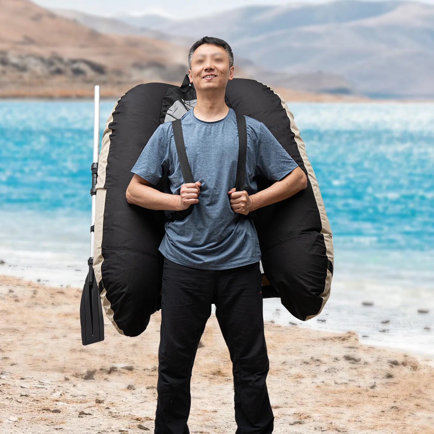 Portable Inflatable Fishing Dinghy Backrest Adjustable 130kg