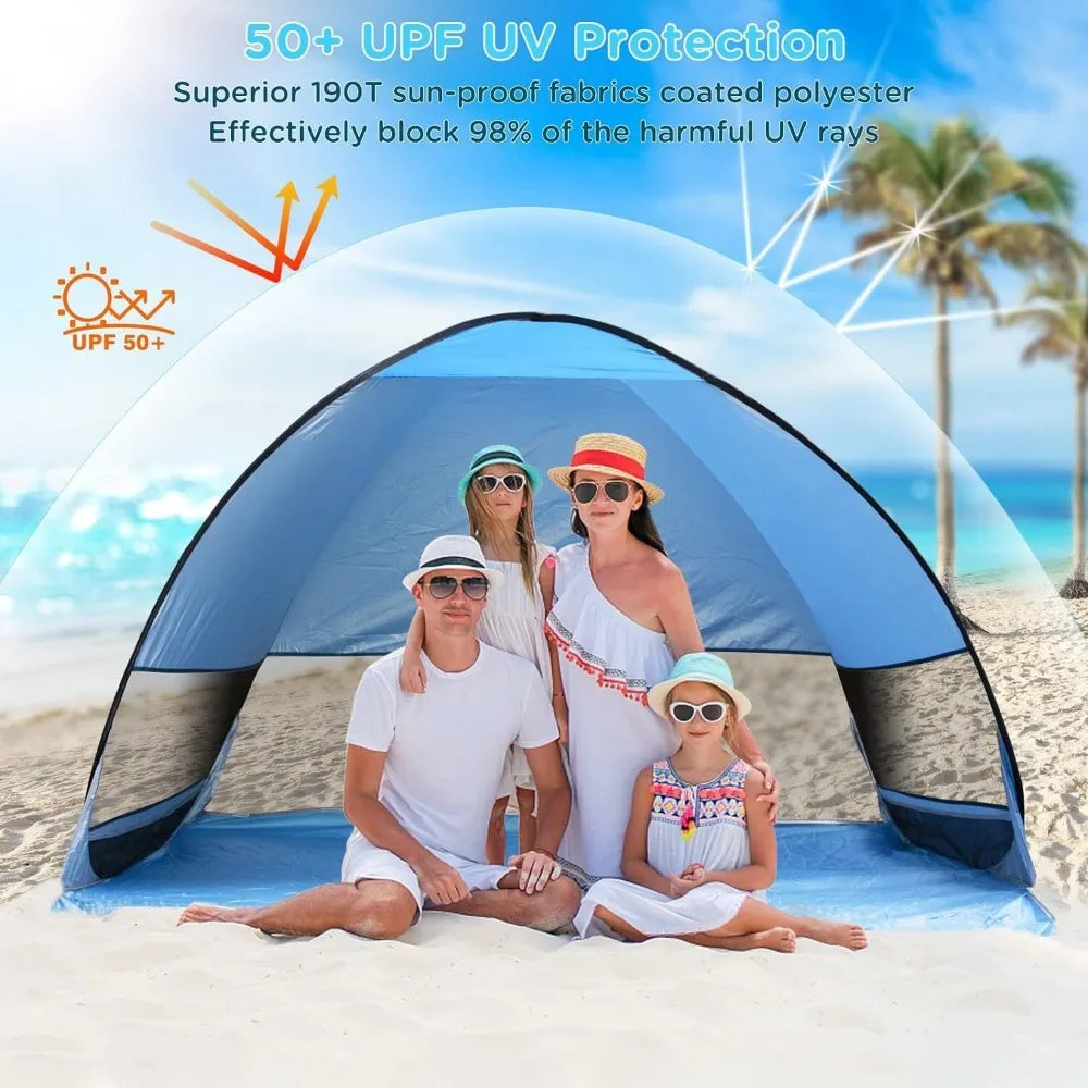 Pop Up Portable Beach Canopy Sun Shade Shelter For 2 People