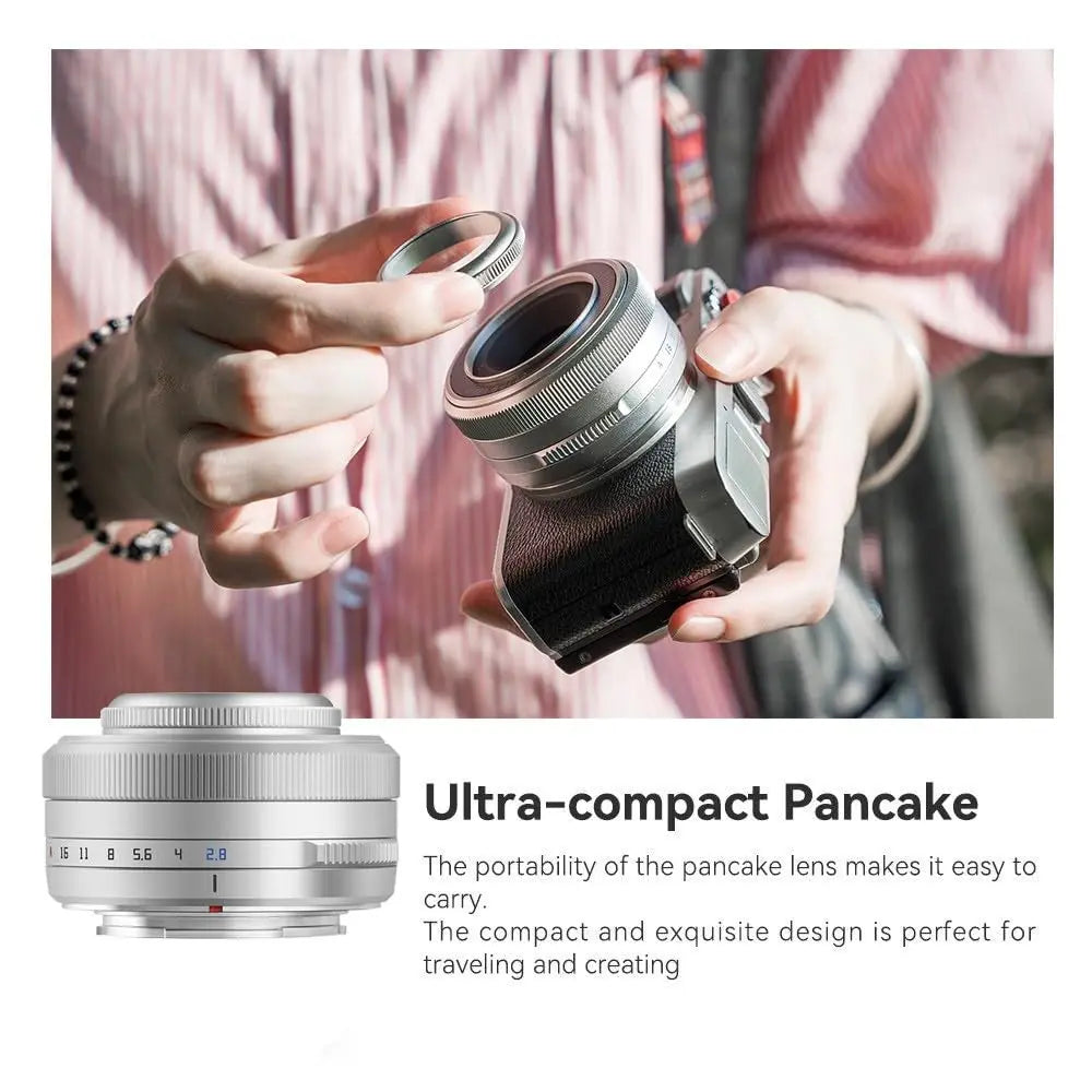 TTartisan 27mm F2.8 AF Lens For Fuji Sony E mount, X-mount Camera for X-T2 X-T20 X-T3 X-T4 Black