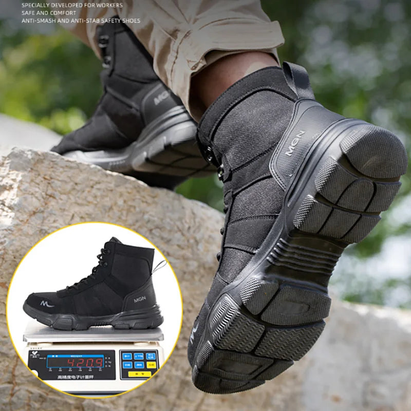 Durable Work Boots Safety Shoes Steel Toe Puncture Proof