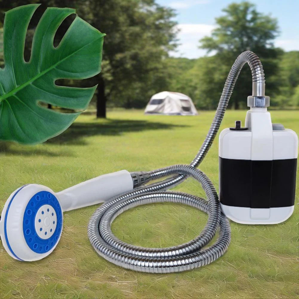 Portable Electric Rechargeable Spray Camp Shower Head with 1.5M Hose Multiple Camping Spray Pump Shower for Hiking Beach Travel