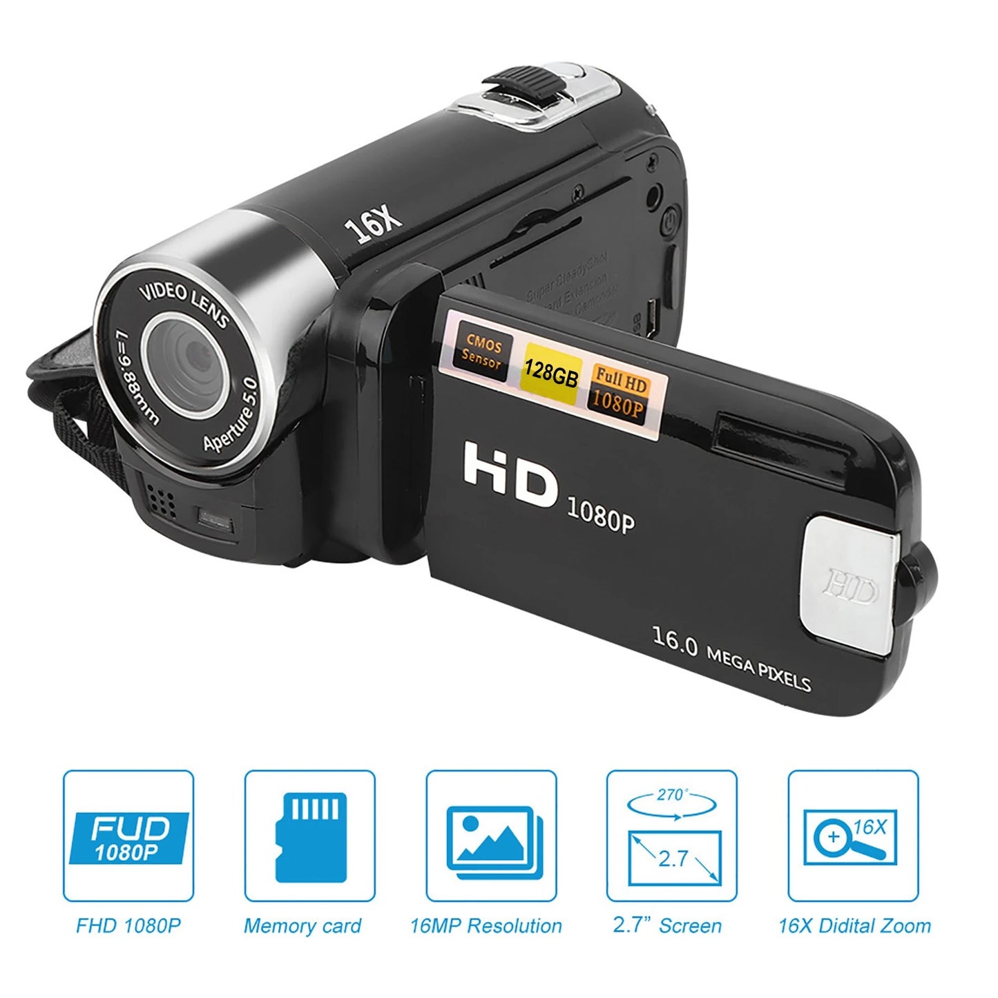 DV Camcorder DH 90 16x Digital Zoom 2.7 Inch Colour Display