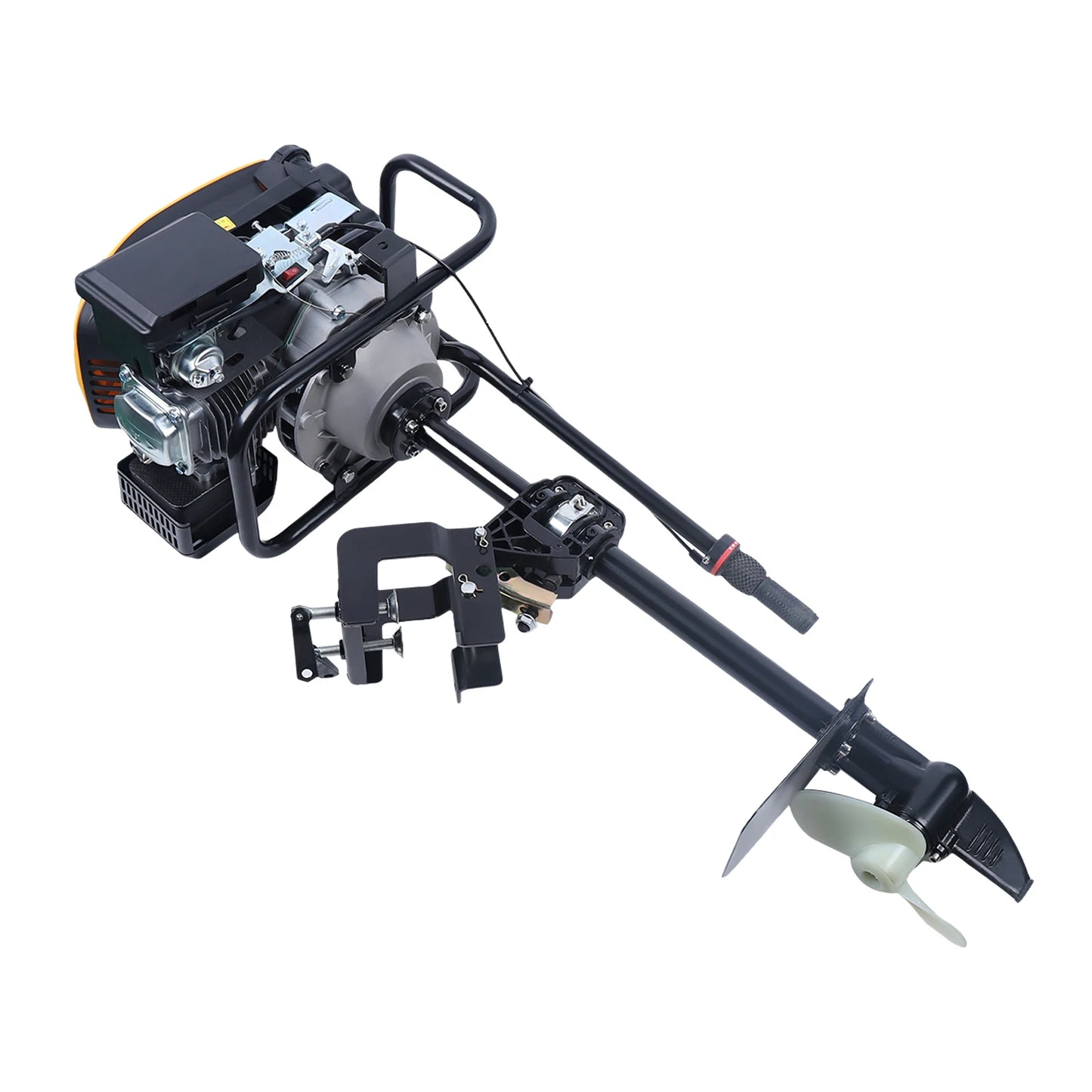 4-Stroke 9HP Outboard Motor 225CC Heavy Duty Outboard Motor Fishing Boat Marine Engine for Fishing Aquaculture Outdoor Adventure