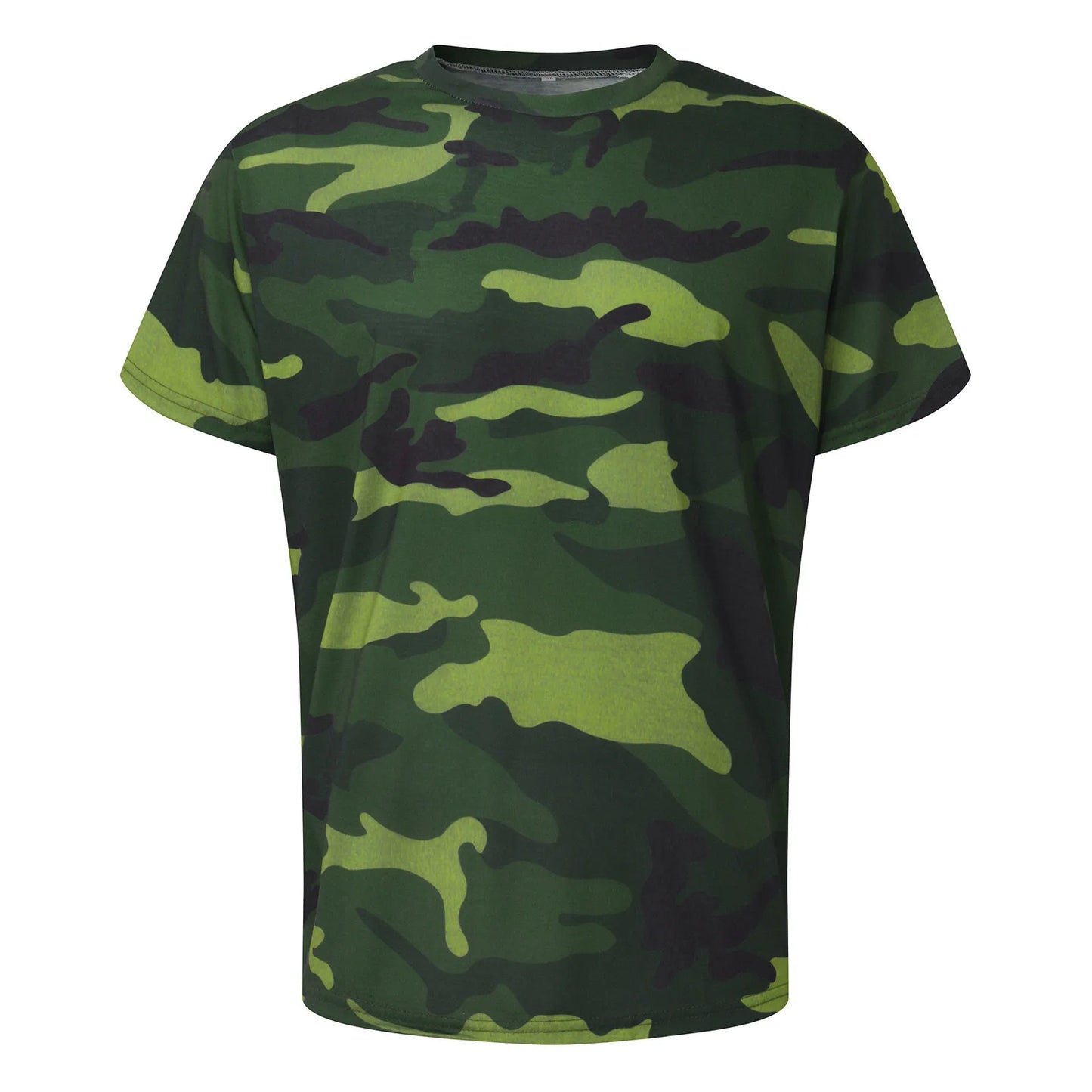 Mens Casual Round Neck Camouflage Short Sleeve Tee