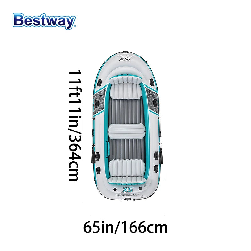 Bestway 65159 Five Person Inflatable Kayak Kit Durable PVC