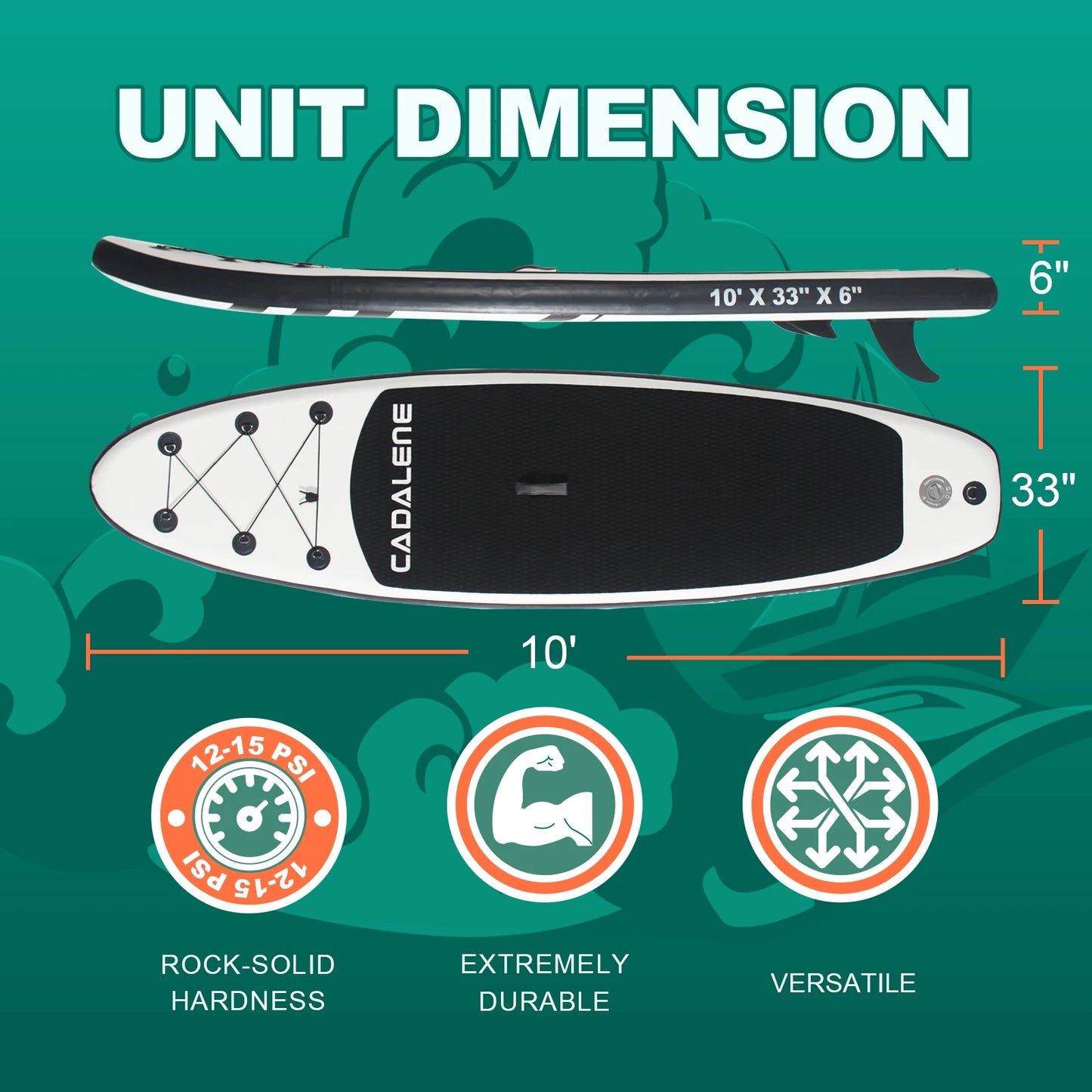 Cadalene 10ft Inflatable SUP Board With Anti Slip Deck