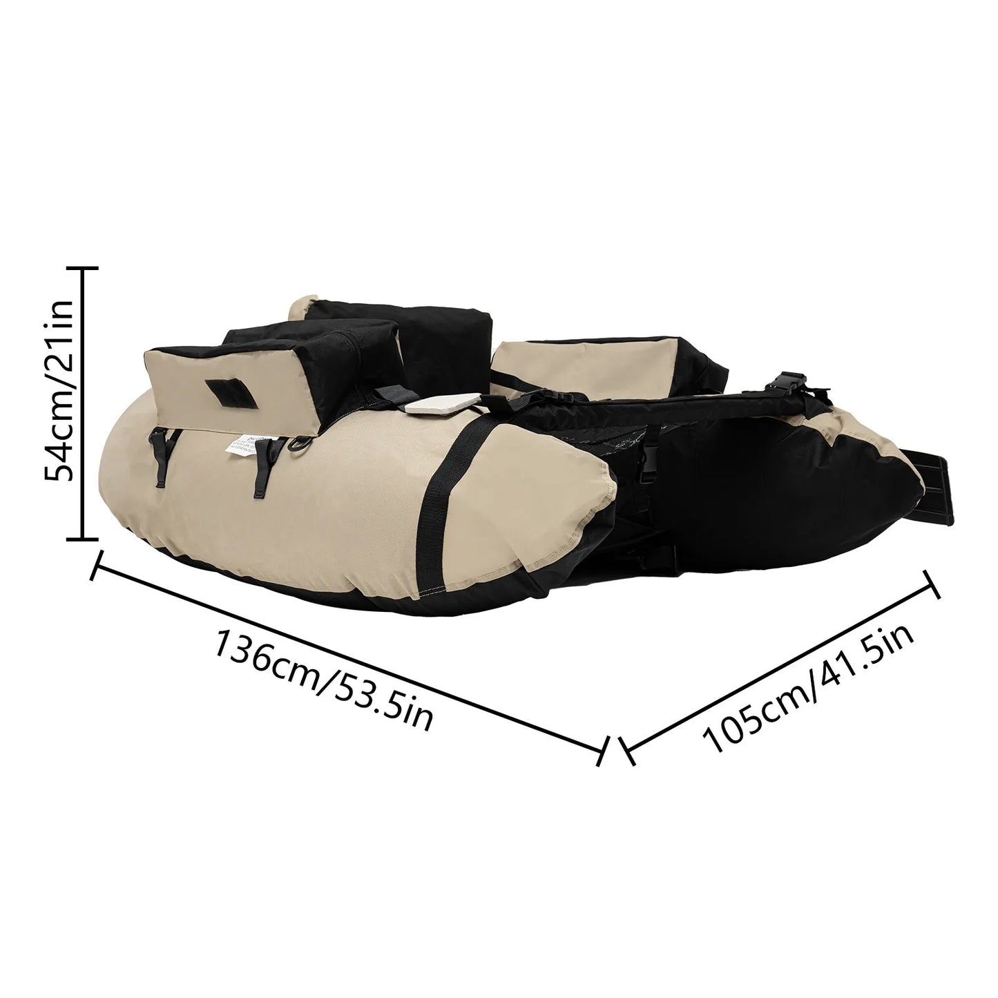 Portable Inflatable Fishing Dinghy Backrest Adjustable 130kg