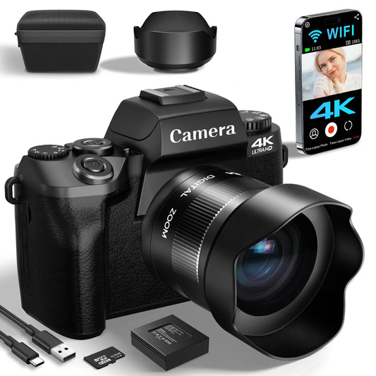 Gavonde 4K 64MP WiFi Vlogging Camera With Touch Screen