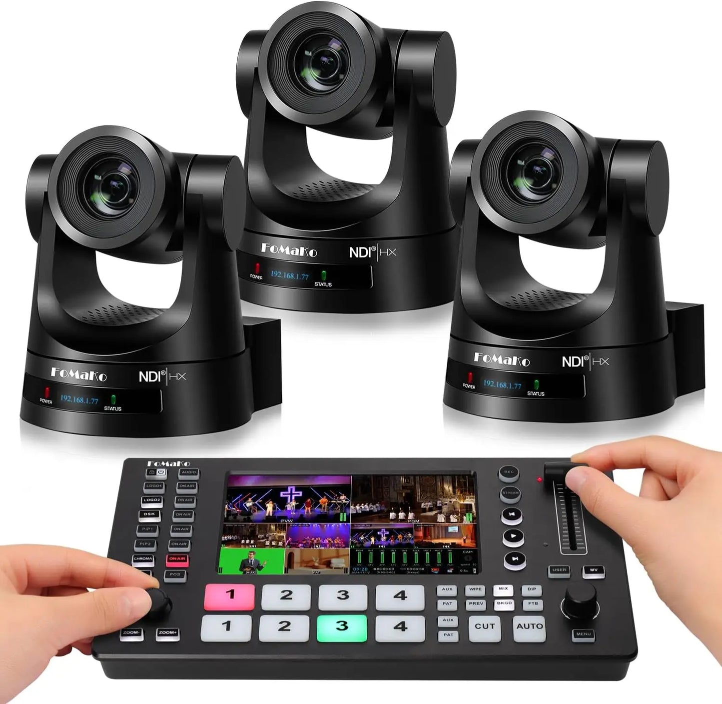 FoMaKo NDI PTZ Camera 30X Optical Zoom AI AutoTrack Gen 3