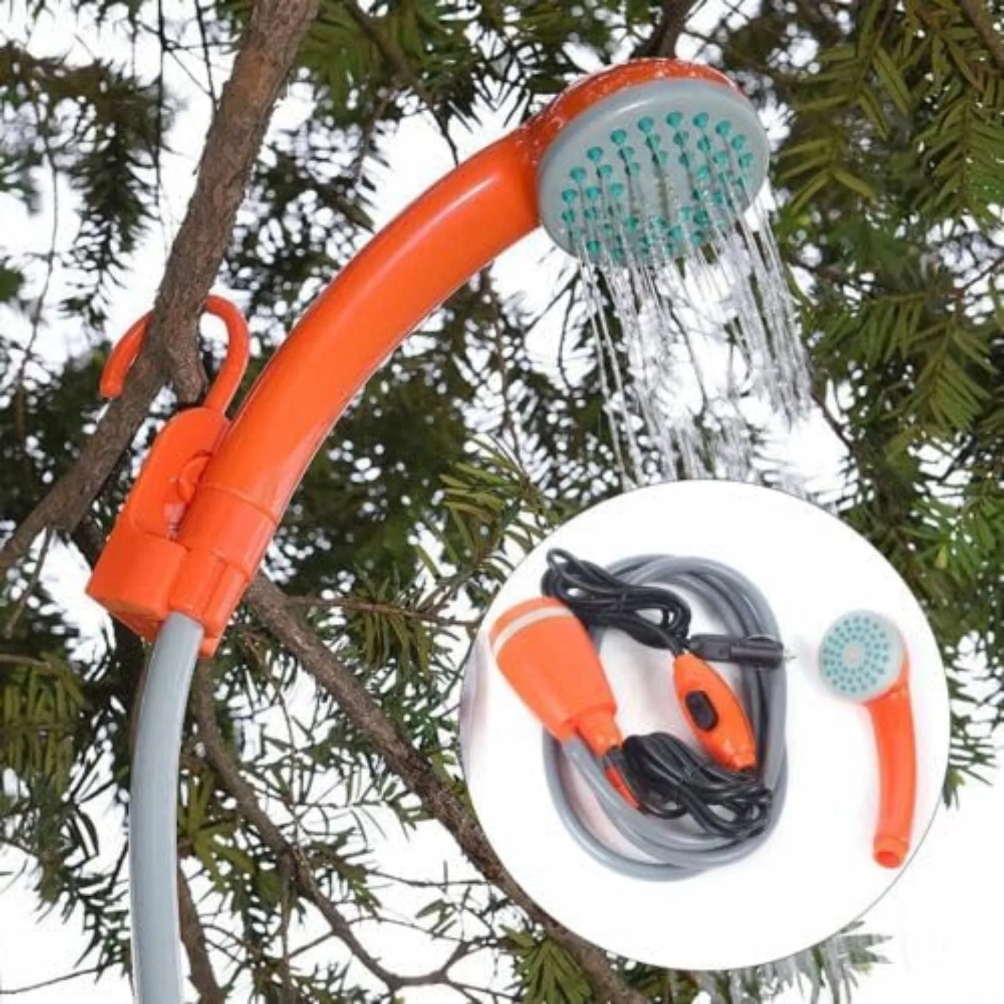 Portable Camping Shower, Outdoor Shower Head 62W Water Pump Rechargeable for Camping Hiking Pet Cleaning and Car Washing