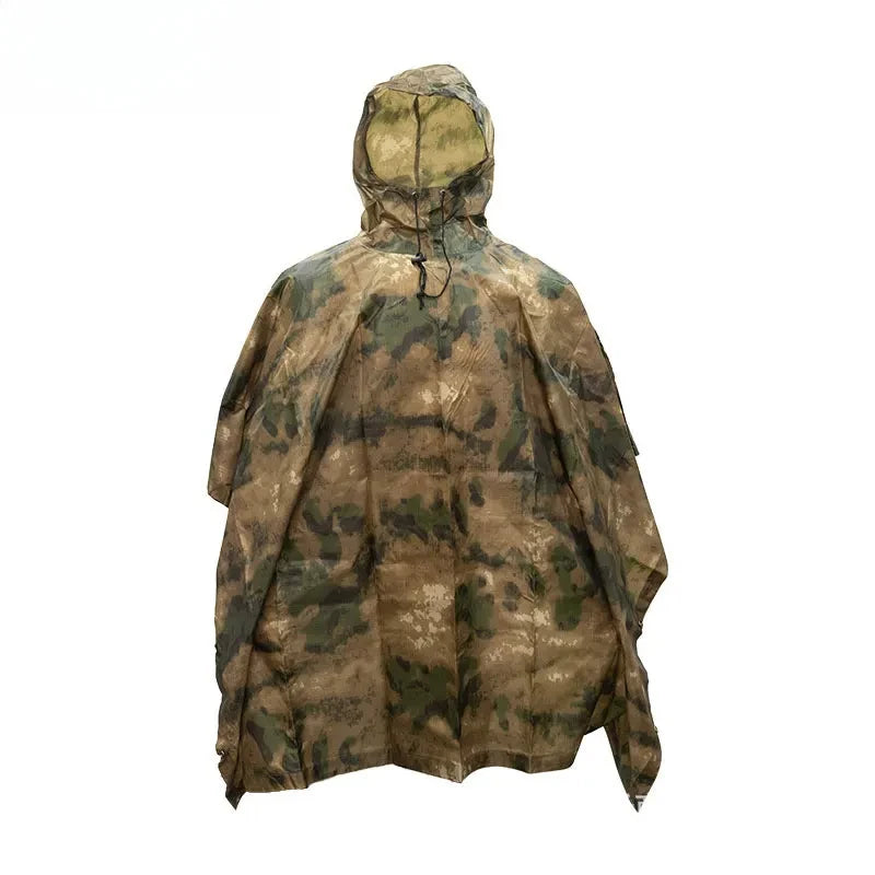 Camouflage Tactical Waterproof Rain Jacket for Hunting Men's Military Camo Raincoat for Women Atacs