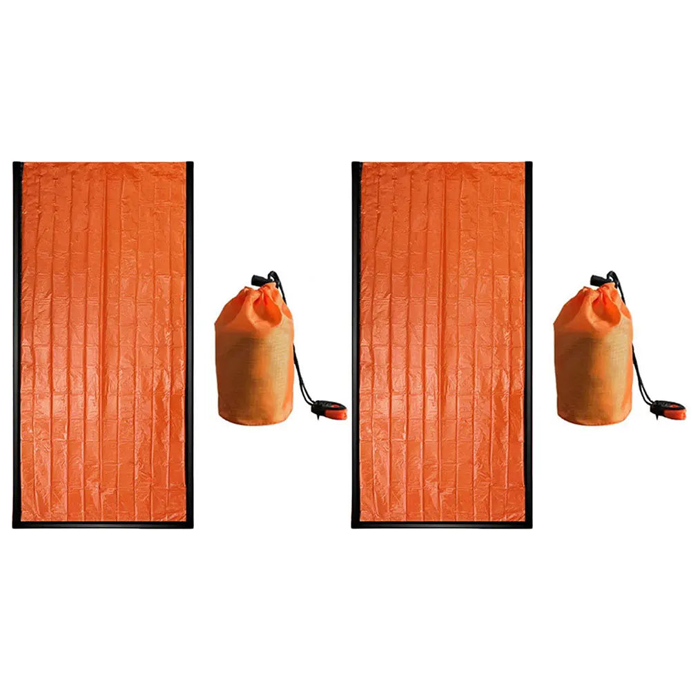 2 Pack Survival Sleeping Bag Waterproof Thermal Bivy Sack Portable Thermal Sleeping Bag for Camping Hiking Outdoor Adventure