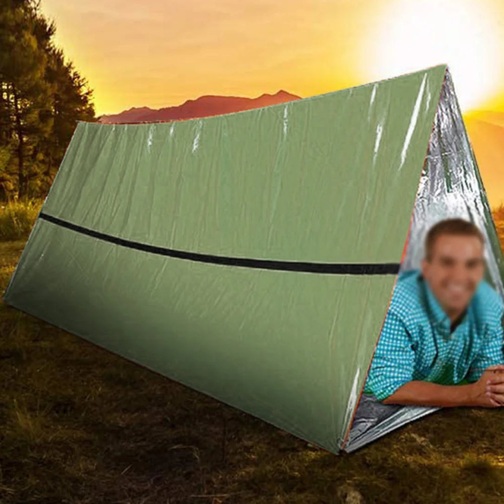 2 Pack Survival Sleeping Bag Waterproof Thermal Bivy Sack Portable Thermal Sleeping Bag for Camping Hiking Outdoor Adventure