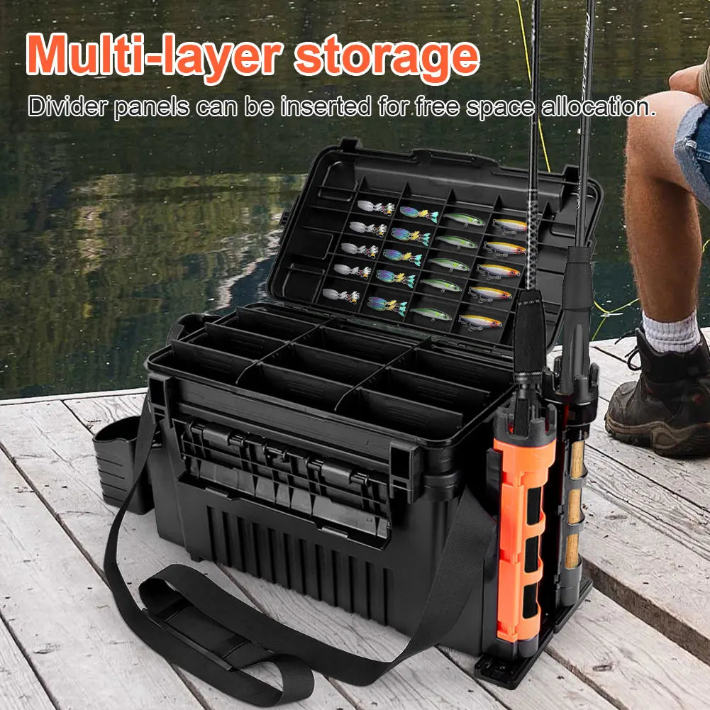 Large Fishing Box Organizer 11L Double Layer Multi-function Thickening Storage Box Portable Fishing Accessories Tackle Box Pesca