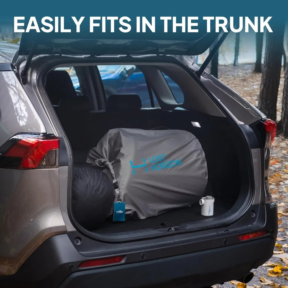 losthorizon camping air mattress with foam for rav4, self inflating sleeping pad with pump sack, 4.5" thick, r-value 13