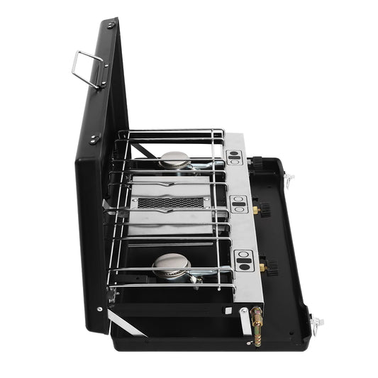 Three Burner Portable Camping Stove Foldable Tabletop Grill