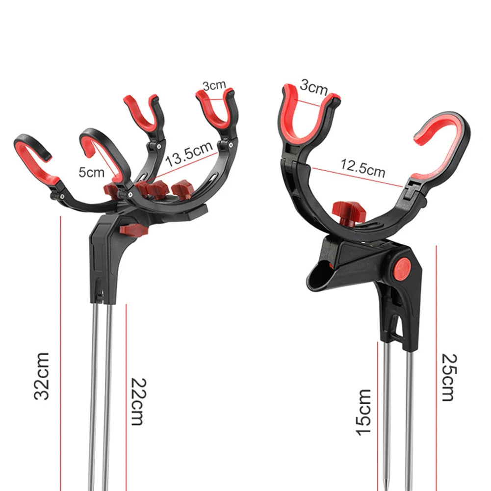 Professional Fishing Rod Racks Fishing Fixed Pole Holder Foldable Bracket Sea Lake Single/Double Fish Rod Support Rack Stand