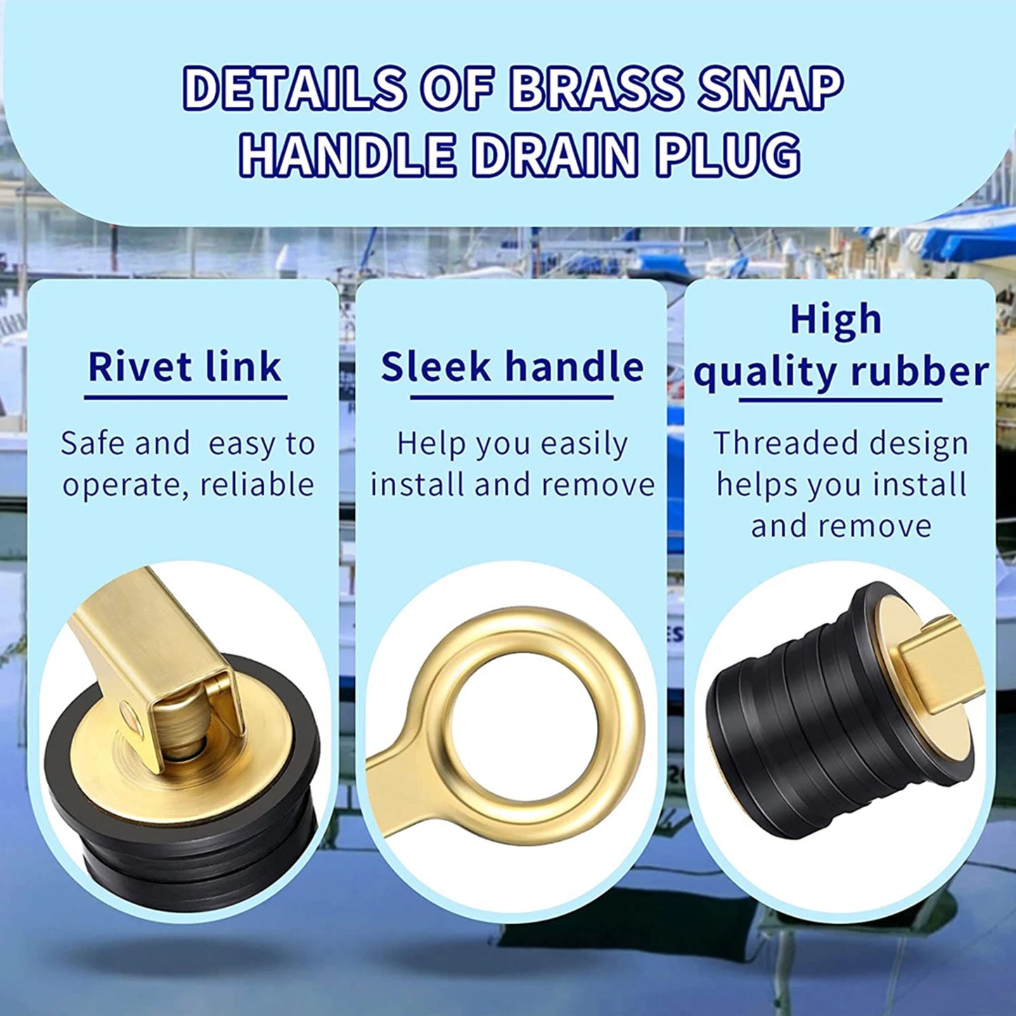Stainless Drain Plug For Boats Kayaks Corrosion Resistant