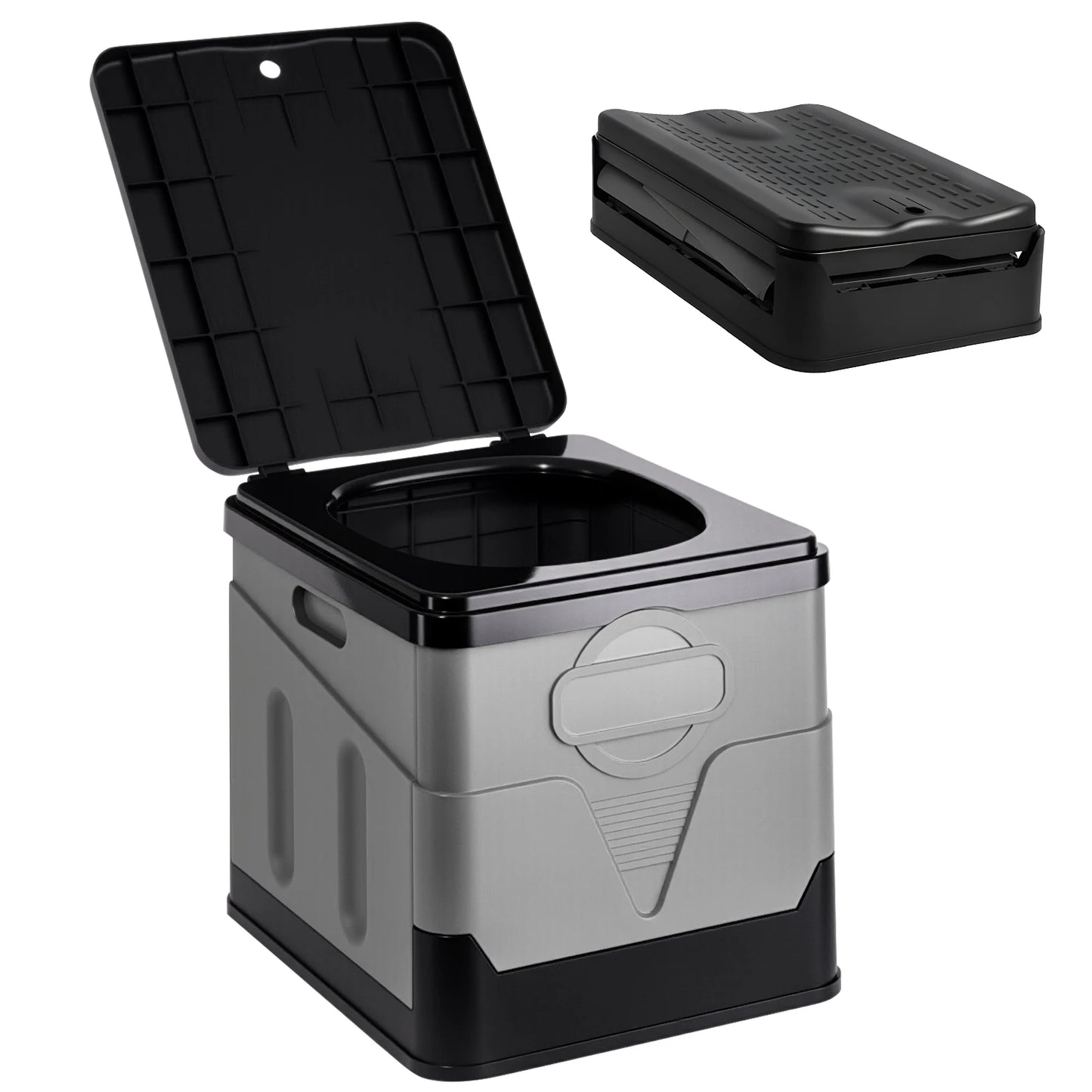 Camping Toilet, Portable Toilet for Adults, Portable Travel Folding Toilet with Lid and Paper Holder, Compact Potty for Car, Cam