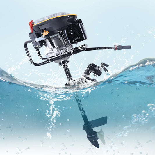 4-Stroke 9HP Outboard Motor 225CC Heavy Duty Outboard Motor Fishing Boat Marine Engine for Fishing Aquaculture Outdoor Adventure