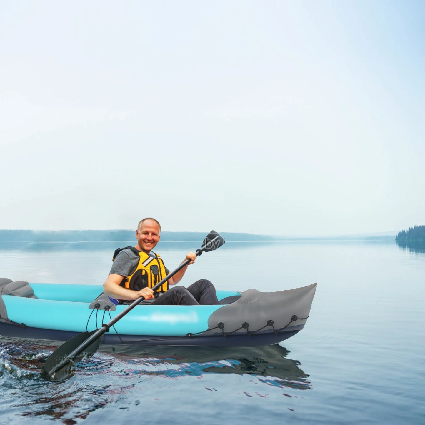 Inflatable Two Person Kayak for Fishing with Paddles