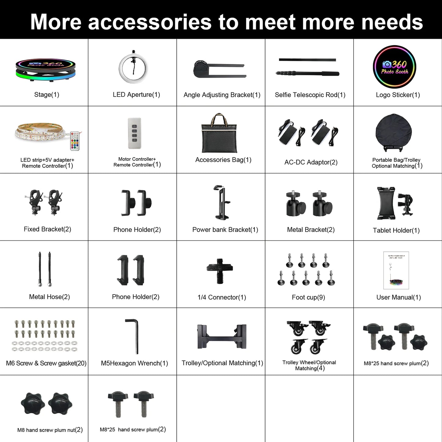 Automatic 360 Photo Booth Machine Degree Camera Video Spinner with RGB Ring Light Flight Case 360 Spin Camera Booth for Parties